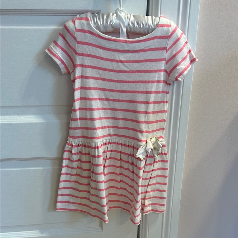Petit Bateau Pink and White Striped Dress